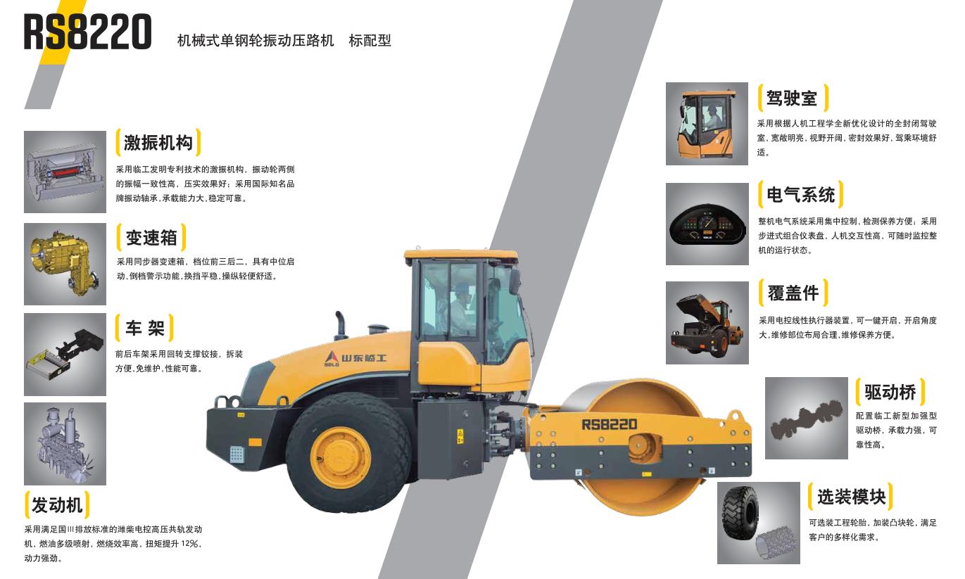 工程机械设备压路机RS8220结构